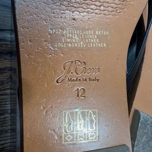 J Crew Black All Leather Flip Flops 12 - Picture 5 of 5